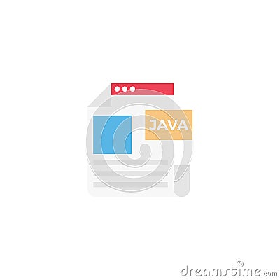 Java file vector flat colour icon Vector Illustration