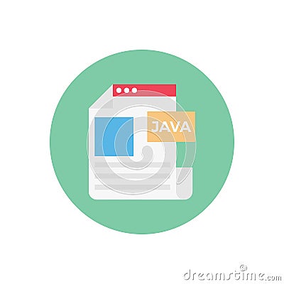 Java file vector flat colour icon Vector Illustration