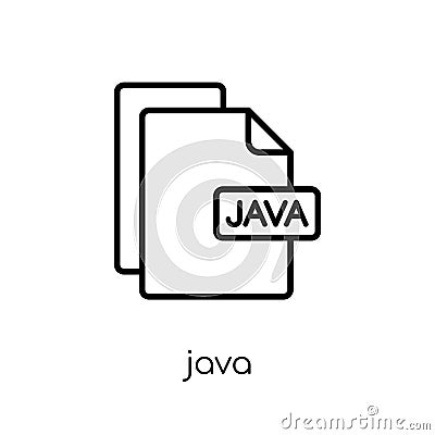Java icon. Trendy modern flat linear vector Java icon on white b Vector Illustration