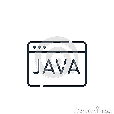 java icon vector from programming concept. Thin line illustration of java editable stroke. java linear sign for use on web and Vector Illustration