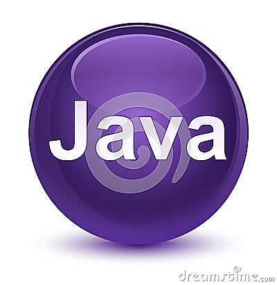 Java glassy purple round button Cartoon Illustration