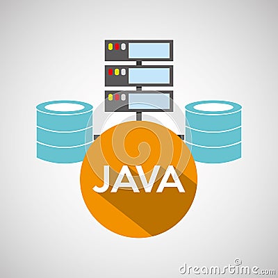 Java language data base storage Vector Illustration