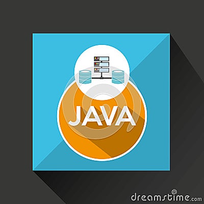 Java language data base storage Vector Illustration