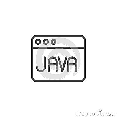 Java programming line icon Vector Illustration