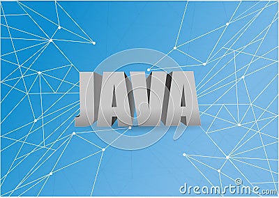 java script 3d sign over a blue abstract tech Stock Photo