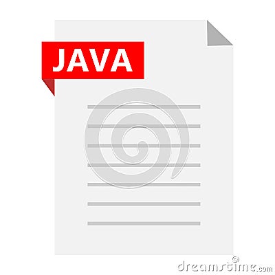 Java Source Code file icon. java extension file sign. flat style Vector Illustration