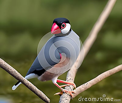 Java Sparrow bird Stock Photo