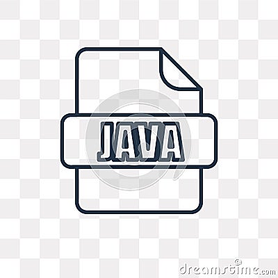 Java vector icon isolated on transparent background, linear Java Vector Illustration