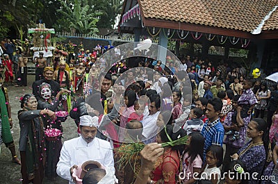 JAVANESE CHRISTIAN TRADITIONAL RITUAL Editorial Stock Photo