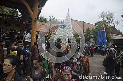 JAVANESE CHRISTIAN TRADITIONAL RITUAL Editorial Stock Photo