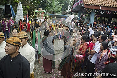 JAVANESE CHRISTIAN TRADITIONAL RITUAL Editorial Stock Photo