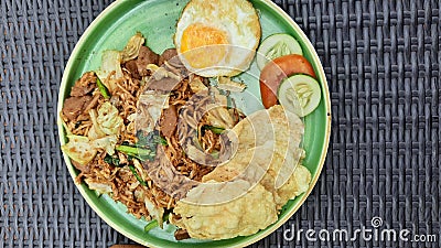 Javanese fried rice on a plate Stock Photo