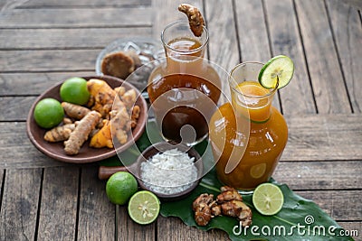 Javanese traditional herbal health drinks Stock Photo