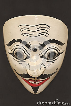 Javanese traditional puppet mask. Editorial Stock Photo