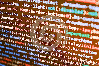 Javascript functions, variables, objects. Stock Photo