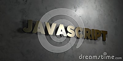 Javascript - Gold text on black background - 3D rendered royalty free stock picture Stock Photo