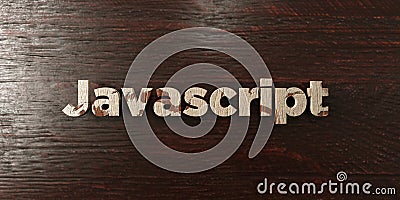 Javascript - grungy wooden headline on Maple - 3D rendered royalty free stock image Stock Photo