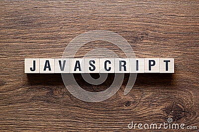 Javascript - word concept on building blocks, text Editorial Stock Photo