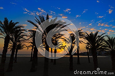 Javea El Arenal beach sunrise Mediterranean Spain Stock Photo