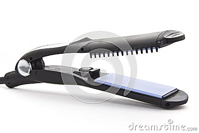 Jaws of a flat curling iron Stock Photo