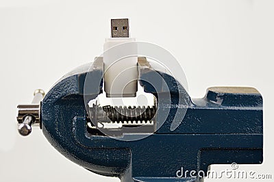 Jaws with usb flash memory Stock Photo