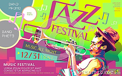 Jazz all night poster Vector Illustration
