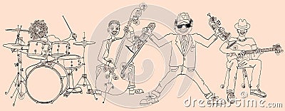 Jazz band Cartoon Illustration