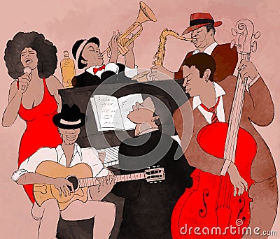 Jazz band Vector Illustration