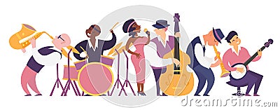 Jazz band vector colorful illustration Vector Illustration