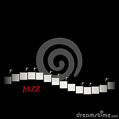 Jazz cafe concept. Abstract piano keyboard. Musical creative invitation. Vector Illustration