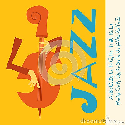 JAZZ concert music background Cartoon Illustration