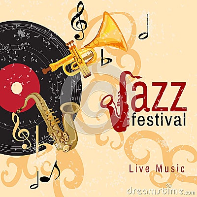 Jazz concert poster Vector Illustration