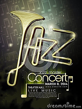 Jazz concert poster Vector Illustration