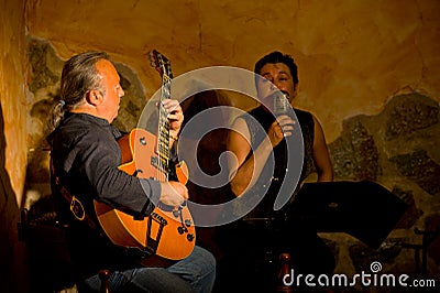 Jazz duet on stage Stock Photo