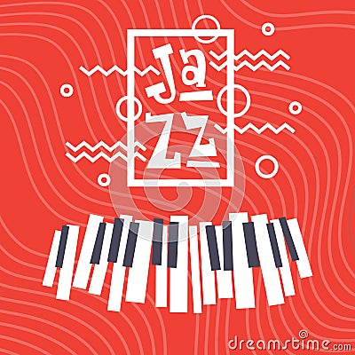 Jazz Festival Live Music Concert Poster Advertisement Banner Vector Illustration