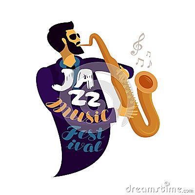 Jazz festival. Live music, jive, concert concept. Vector illustration Vector Illustration