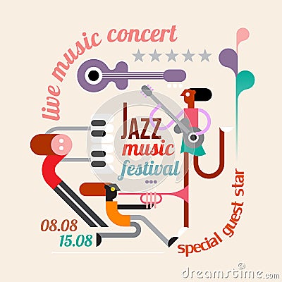 Jazz Festival Poster Vector Illustration