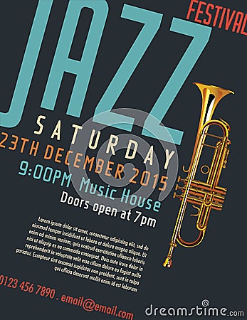 Jazz festival poster Cartoon Illustration