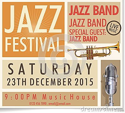 Jazz festival poster Cartoon Illustration