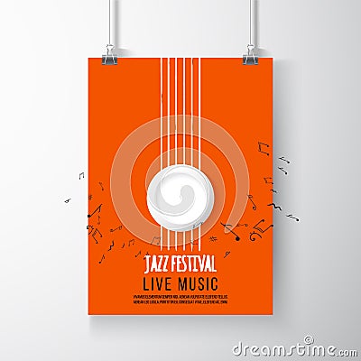 Jazz festival poster template. Jazz music. Saxophone. International Jazz Day. Vector design element Vector Illustration