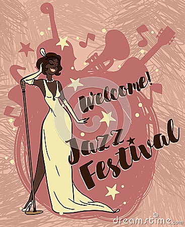 jazz festival poster Vector Illustration