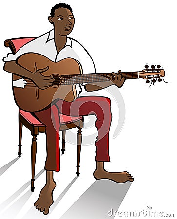 Jazz guitarist Vector Illustration
