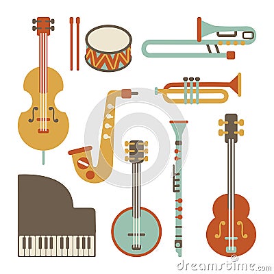 Jazz instruments Vector Illustration