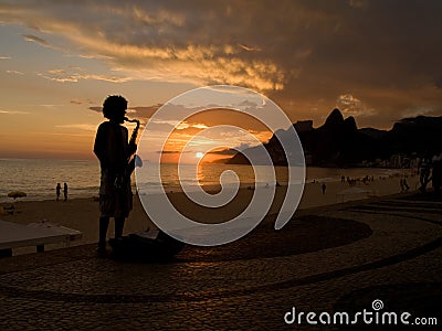 Jazz on Ipanema Beach Stock Photo