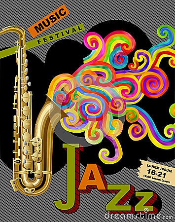 Jazz Music Festival Poster Vector Illustration