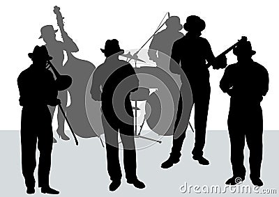 Jazz Orchestra Vector Illustration