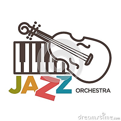 Jazz orchestra musical art vector poster Vector Illustration