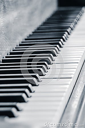 Jazz Piano Keys in Black and White Stock Photo