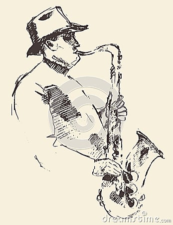 Jazz poster saxophone music acoustic concept Vector Illustration