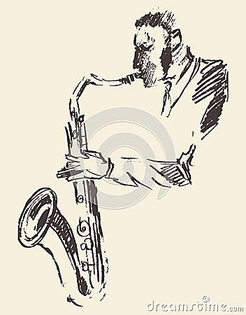 Jazz poster saxophone music acoustic Vector Illustration